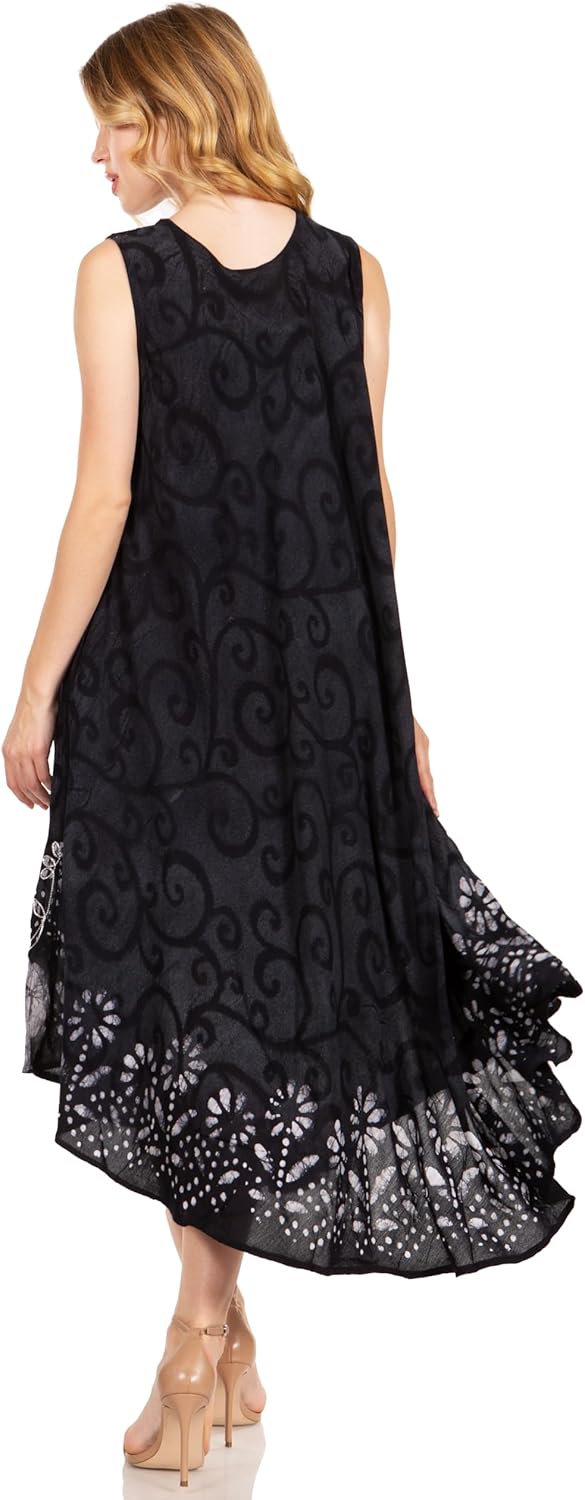 Sakkas Starlight Second Caftan Tank Dress/Cover Up Tie Dye Womens Beach Kaftan - Image 2