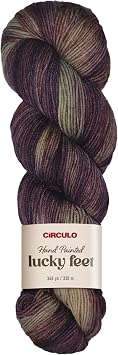 Circulo - Lucky Feet Yarn, Socks Yarn, Hand-Painted Superwash Merino Wool Soft, Comfortable and Durable - Sport Weight Yarn, 360 yds, 3.52 oz Color 9193 Strawberry Candy