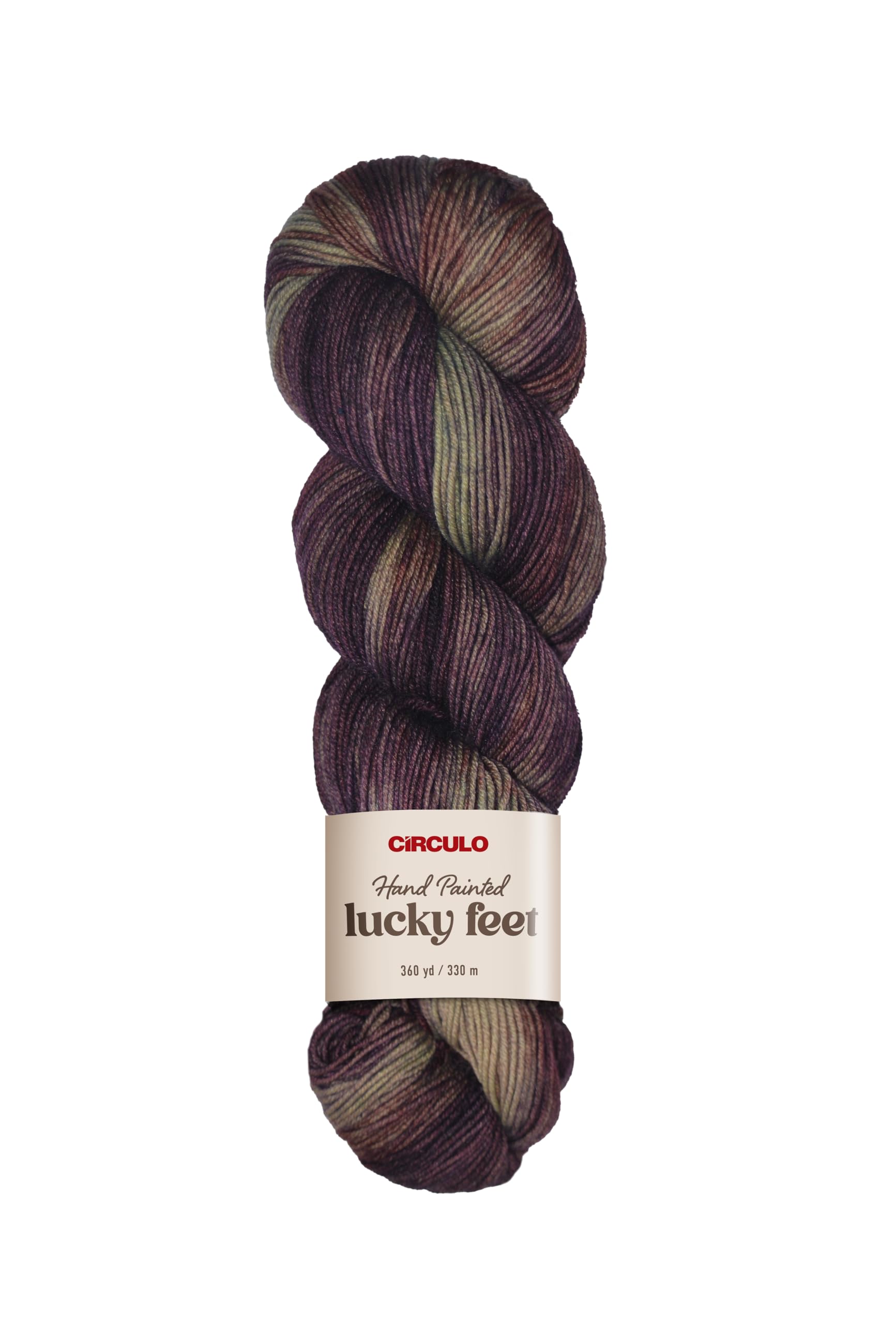 CÍRCULOLucky Feet Yarn, Socks Yarn, Hand-Painted Superwash Merino Wool – Soft, Comfortable and Durable - Sport Weight Yarn, 360 yds, 3.52 oz – Color: 9193 - Strawberry Candy