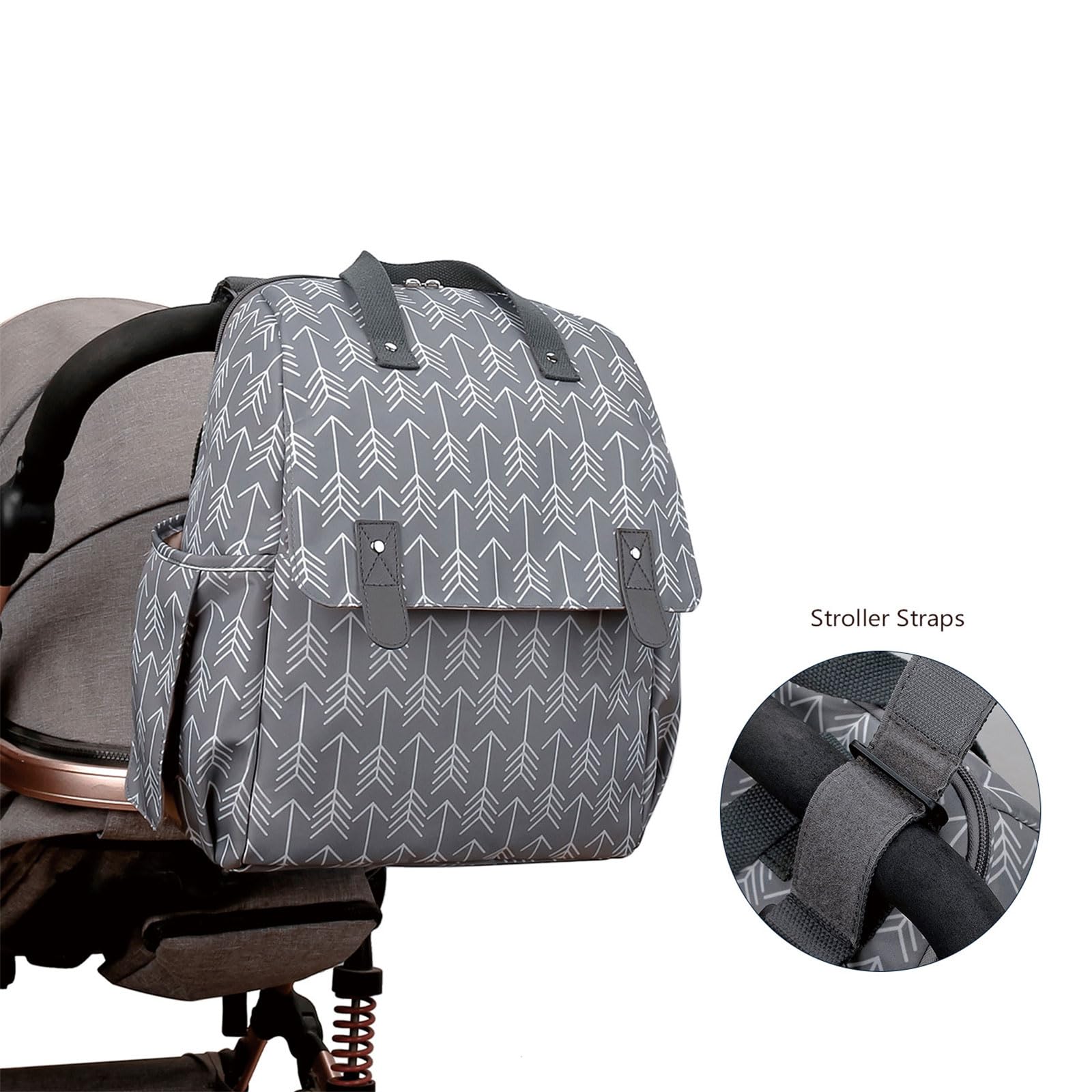 Rucksack mit tragbarer Wickelunterlage, multifunktionale Windelunterlage, Kinderwagen Rucksack für Mütter und Neugeborene, Babywindel Wickeltasche
