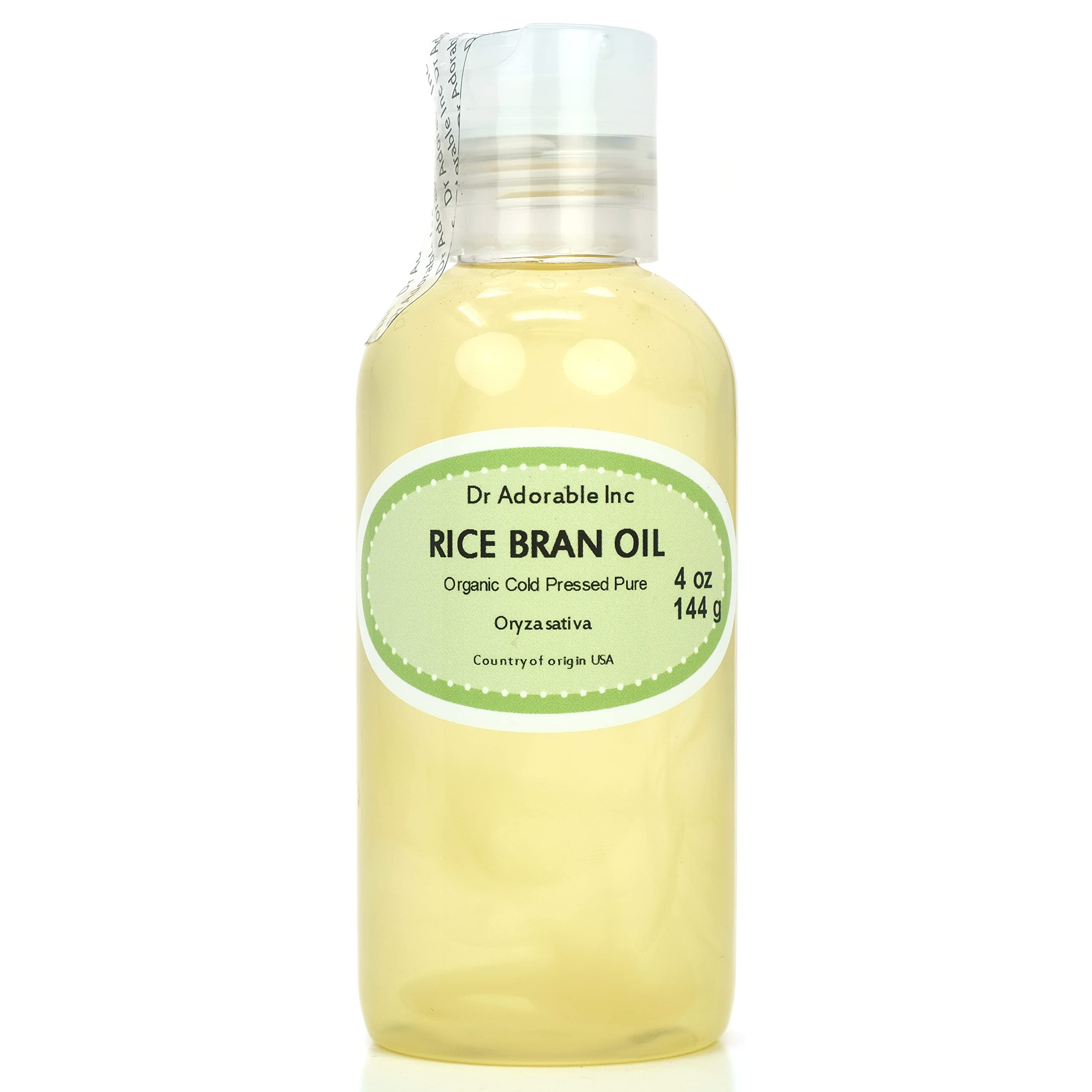 Dr Adorable - 4 oz - Rice Bran Oil - Pure Organic Cold Pressed