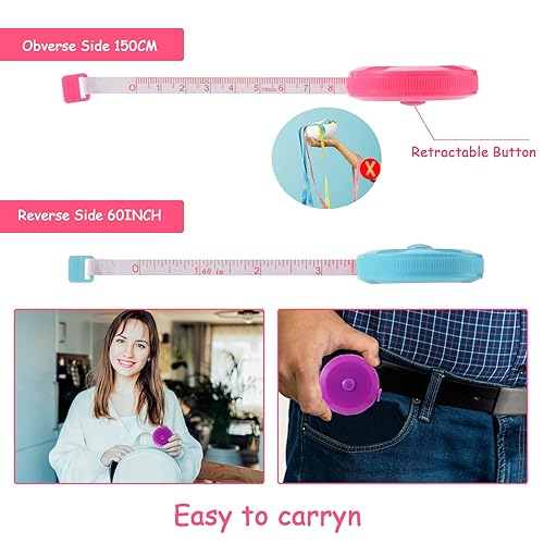 Miniatura 5 de Cinta métrica para el cuerpo, paquete de 30 cintas métricas de costura suave para tela a medida, manualidades, medición de pérdida de peso, cinta