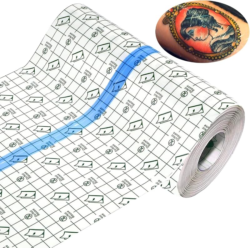 ANAMPION Película adesiva transparente para cuidados pós-tatuagem, 20,32 cm x 4,57 m