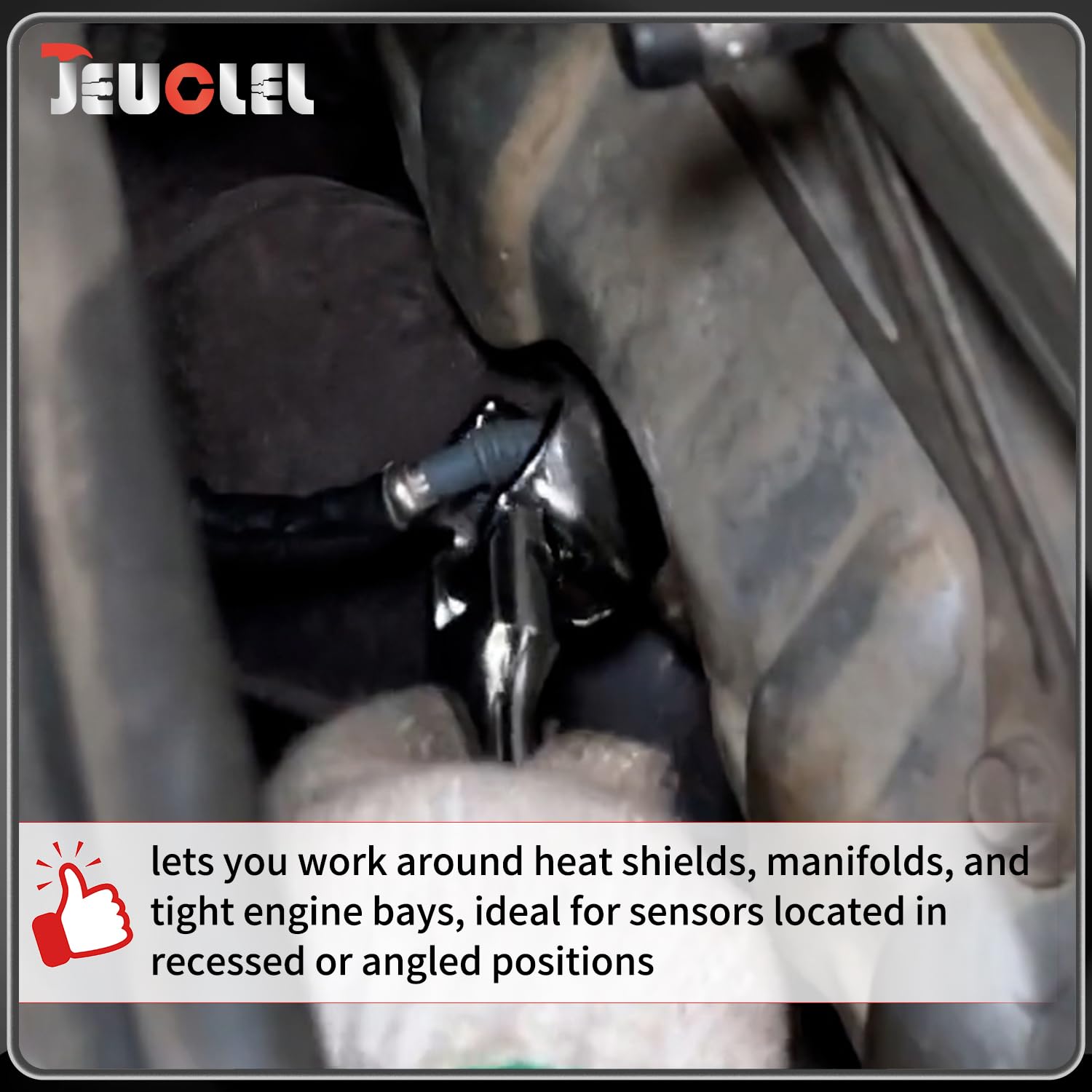 7/8" 22mm O2 Oxygen Sensor Wrench with Contour Handle and Flexible Head, Compatible with Most Vehicles for Removal Install, Universal Automotive Maintenance Socket Spanner