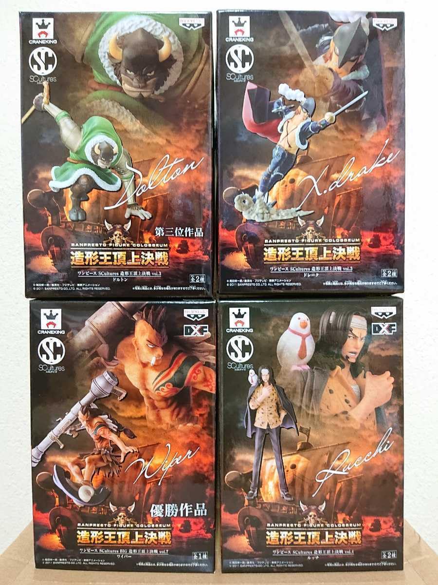 ONE PIECE 造形王頂上決戦　ドルトン　ドレーク　ワイパー３体セット BANPRESTO ワンピース フィギュア Scultures 造形王頂上決戦 Vol