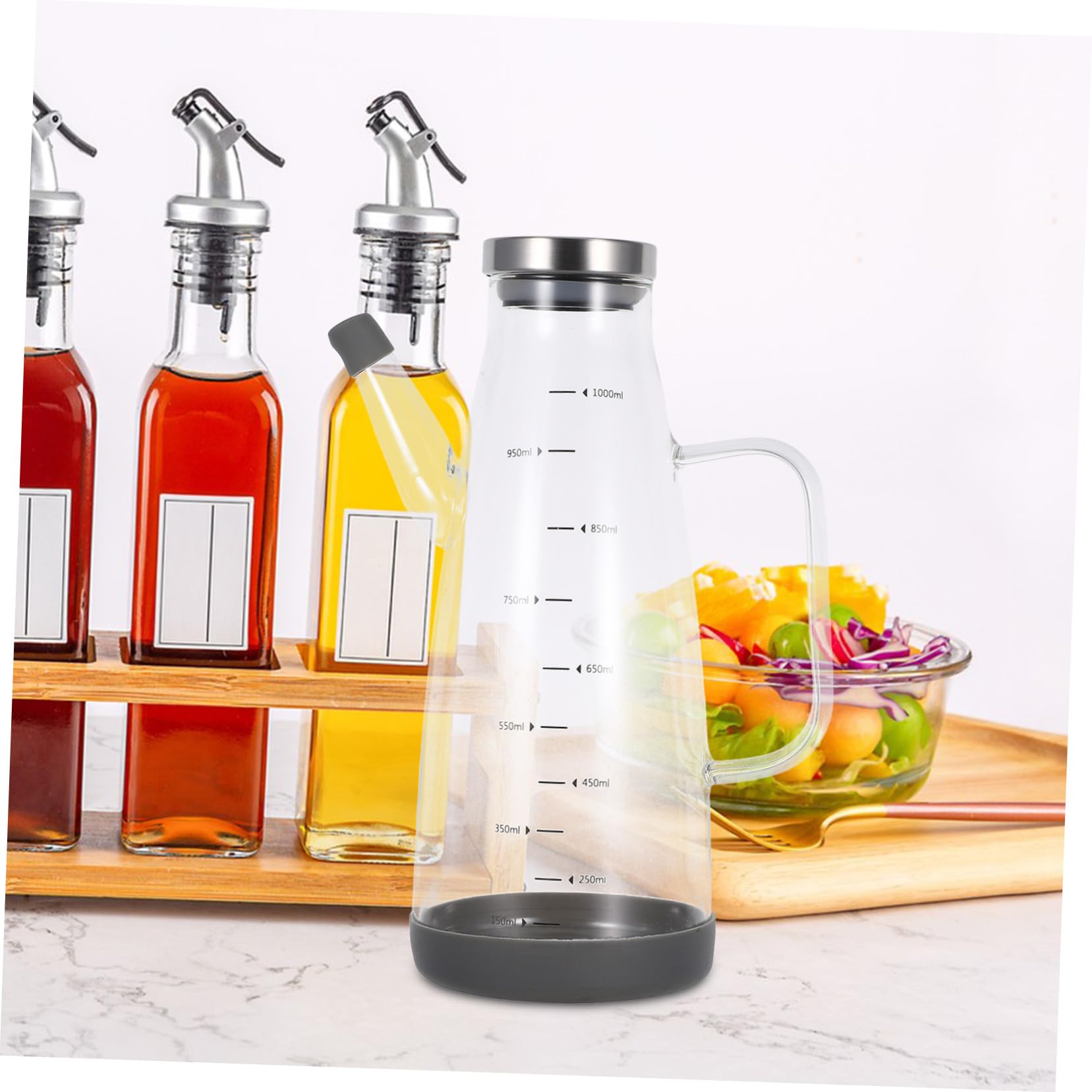 TOYANDONA 34oz Dispensador de Aceite y Vinagre de Cocina Botella de Vidrio Dispensador Anti-goteo para Salas de Cocina Aceitera Reutilizable para Cocinar