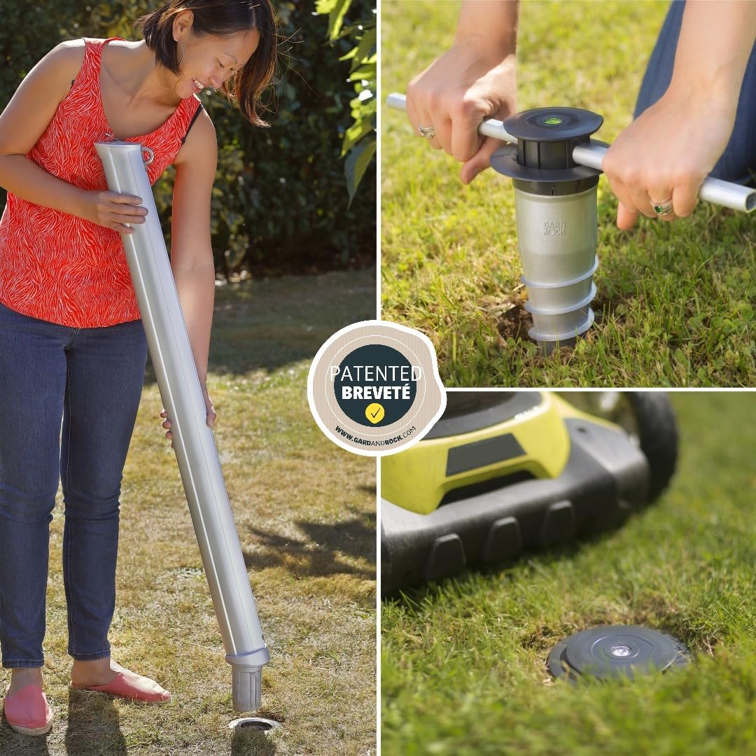 Poteau pour Hamac Gard&Rock en Aluminium – avec ou sans Arbre | Fixation Amovible et Multi-Terrains à insérer dans Base d’Ancrage (non incluse) – Terrasse, Jardin et Bord de Piscine