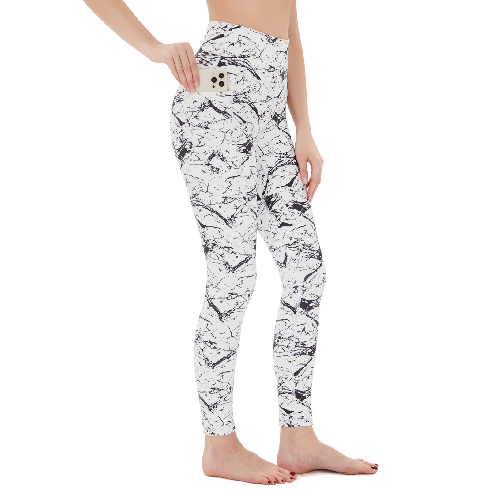 ccko High Waisted Leggings for Women with Pockets, Womens Yoga Pants Stretch Workout Leggings Tummy Control