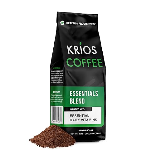 Miniatura 8 de Krios Coffee Café molido Brilliance, mejora la energía y el enfoque con vitaminas esenciales, L-teanina, Bacopa Monnieri y Rhodiola Rosa, tostado