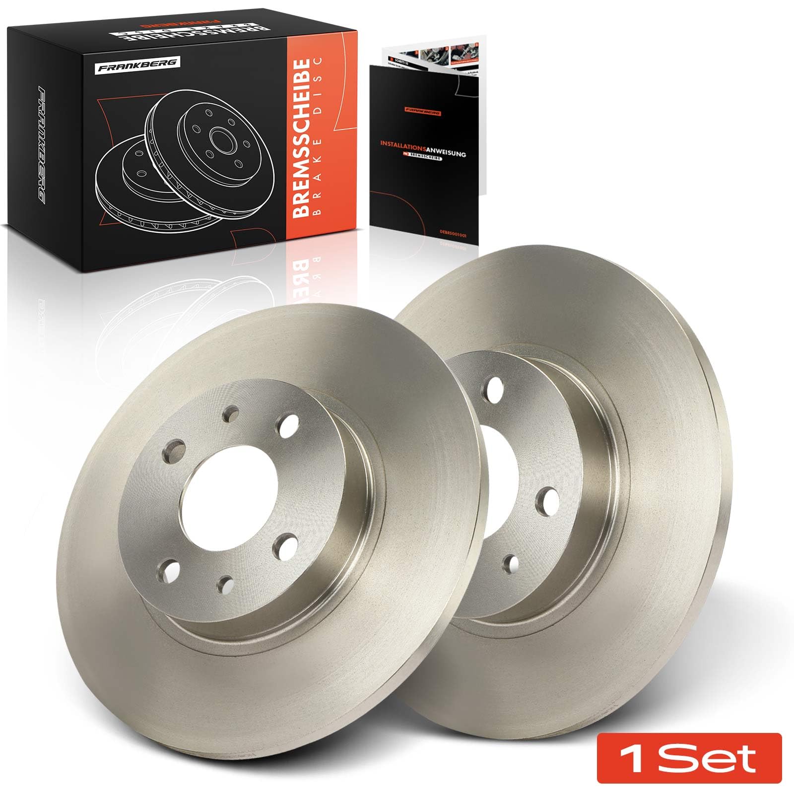 Frankberg Set di dischi freno incl. 2x Dischi Freno Anteriore Pieno Diametro258mm Compatibile con 500 312 P.a.n.d.a Van 312 519 Punto 188 Ypsilon 843 Replace# 60802029