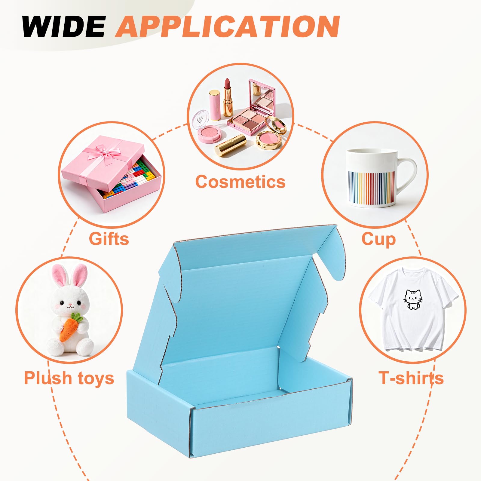 PATIKIL 6 x 4 x 1.6 Inch Shipping Boxes, 30 Pack Color Corrugated Cardboard Box Cute Carton Boxes Literature Mailer for Mailing Packaging Small Business Gift Storage, Blue - Image 4