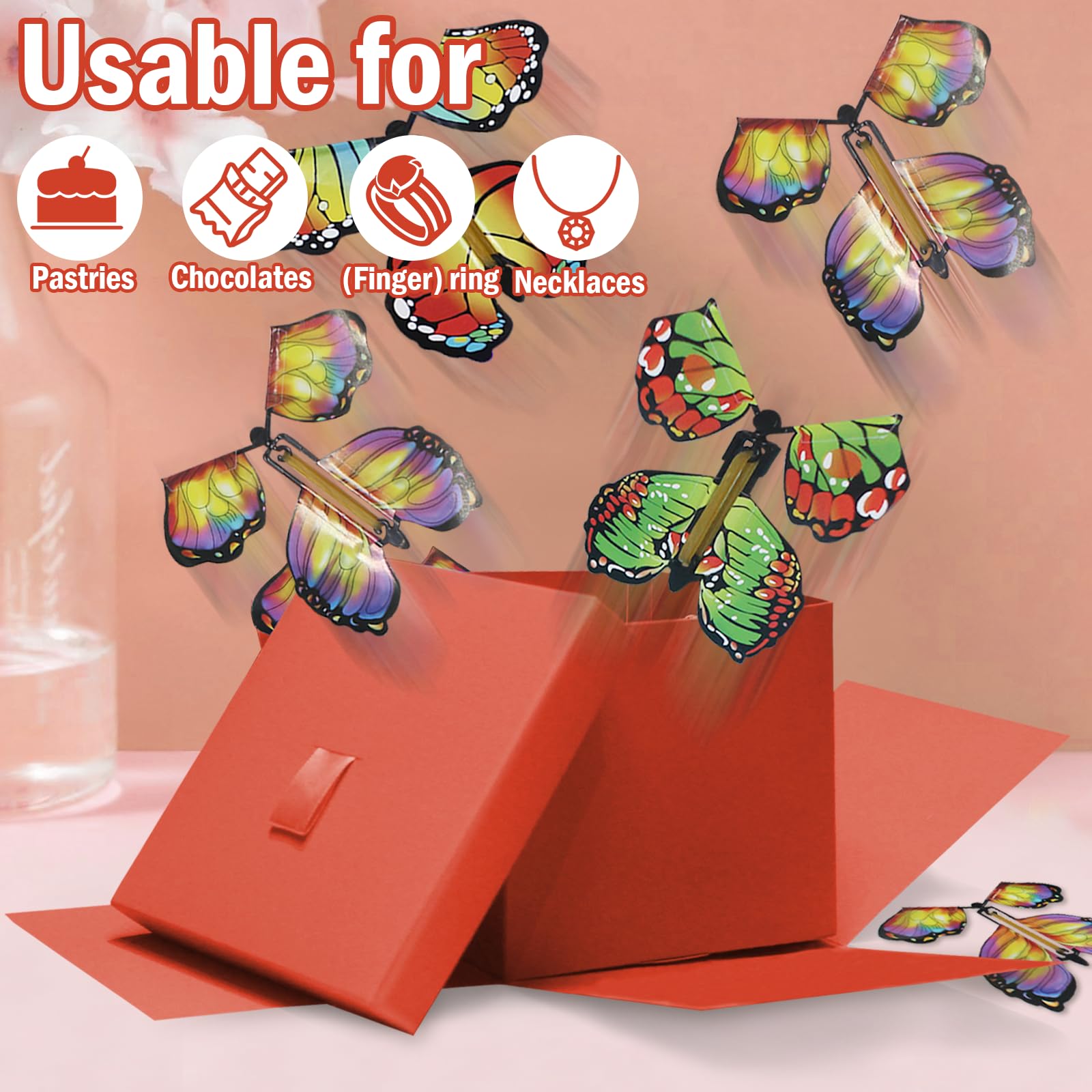 WUEURU Schmetterling Explosion Geschenkbox für Geburtstage, Hochzeit, Muttertag, Jubiläen, DIY Explodierende Überraschung Geburtstagsgeschenk für Geburtstage