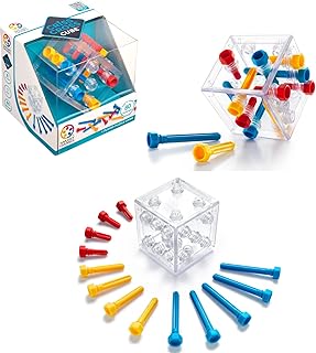 SmartGames Criss Cross Cube 3D Puzzle Game - Brainteaser with 80 Challenges for Ages 8 - Adult