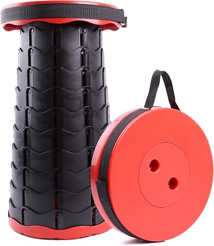 DIVCHI Upgraded Retractable Folding Stool, Portable Telescopic Collapsible Stools Lightweight Simple Compact Seat for Adults Seniors Subway Fishing Garden Camping Travel Hiking Golf Outdoor