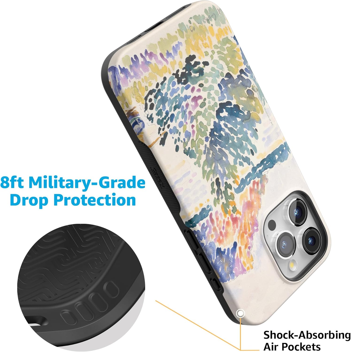 Casely iPhone 15 Pro Case | Calm Waters | The Met Museum | Bold Protective Design | Compatible with MagSafe