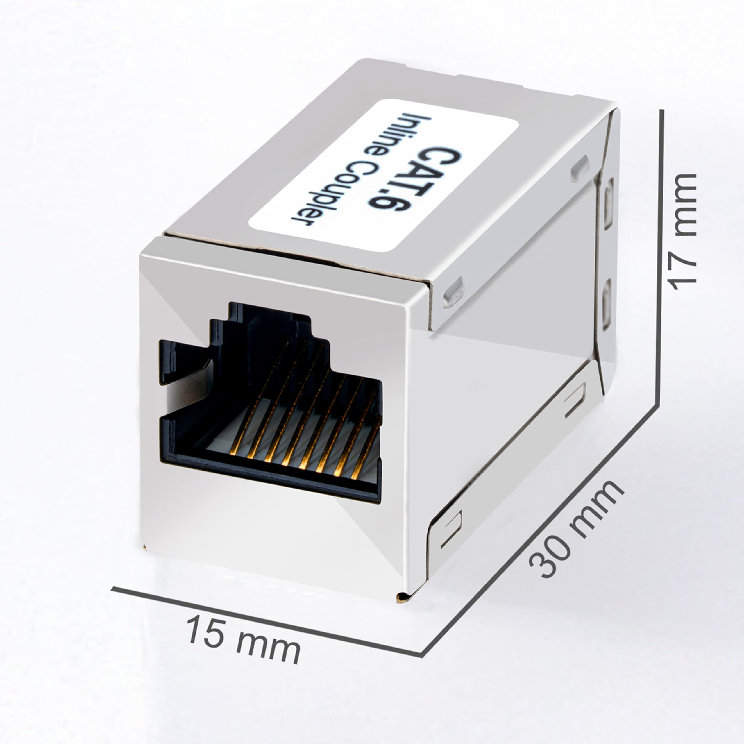 BIGtec 2 pezzi Adattatore di giunzione LAN RJ45 Ethernet Cavo di prolunga Cavo di rete Cavo patch Involucro in metallo compatibile CAT8 CAT7 CAT6a CAT5e CAT5