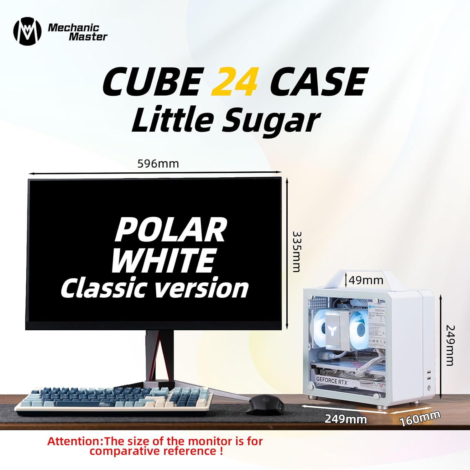 Mechanic Master Cool Cube Series C24 Mini-ITX Case/Alumium/Steel/GPU Length Within 245mm, SFX/L PSU Computer Case (Polar White Classic Version)
