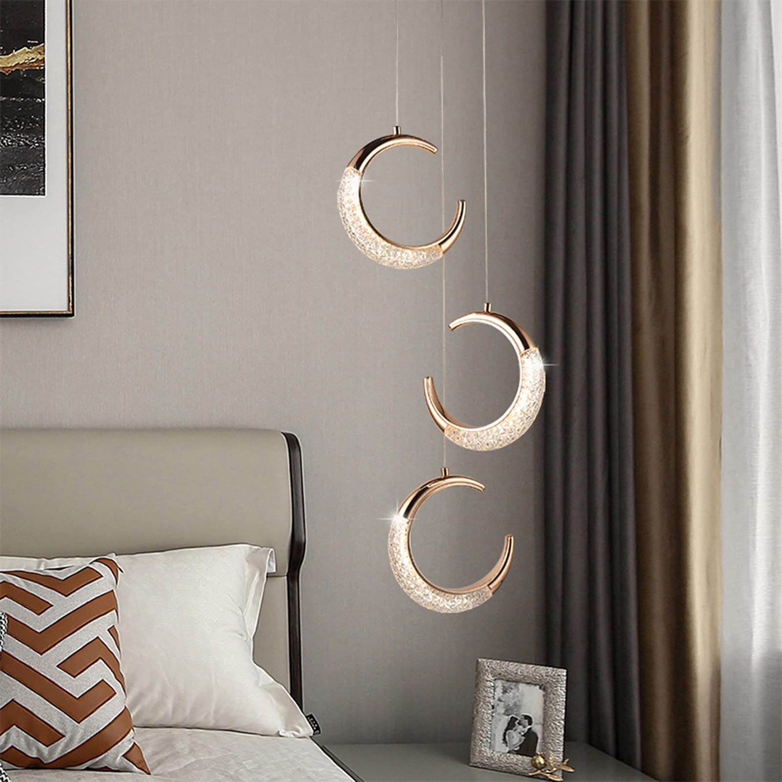 Nordic postmodernistyczna pojedyncza głowa żyrandola kreatywna osobowość luksusowa atmosfera na poddaszu schody korytarza sofa salon tło ściana lampa leda led lampa, ciepłe światło