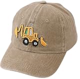 Excavator Toddler Baseball Hat, Embroidery Adjustable Kids Baseball Boys Cap Big Brother Present Age 2-8