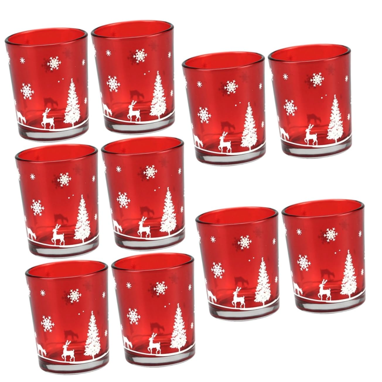 Cabilock 10 Piezas Taza De Vela De Fiesta Centro De Mesa Navideño Velas Candelita Candelabro Portavelas De Navidad Candelero Votivo Taza De Vela De Aromaterapia Decoración Navideña Vidrio