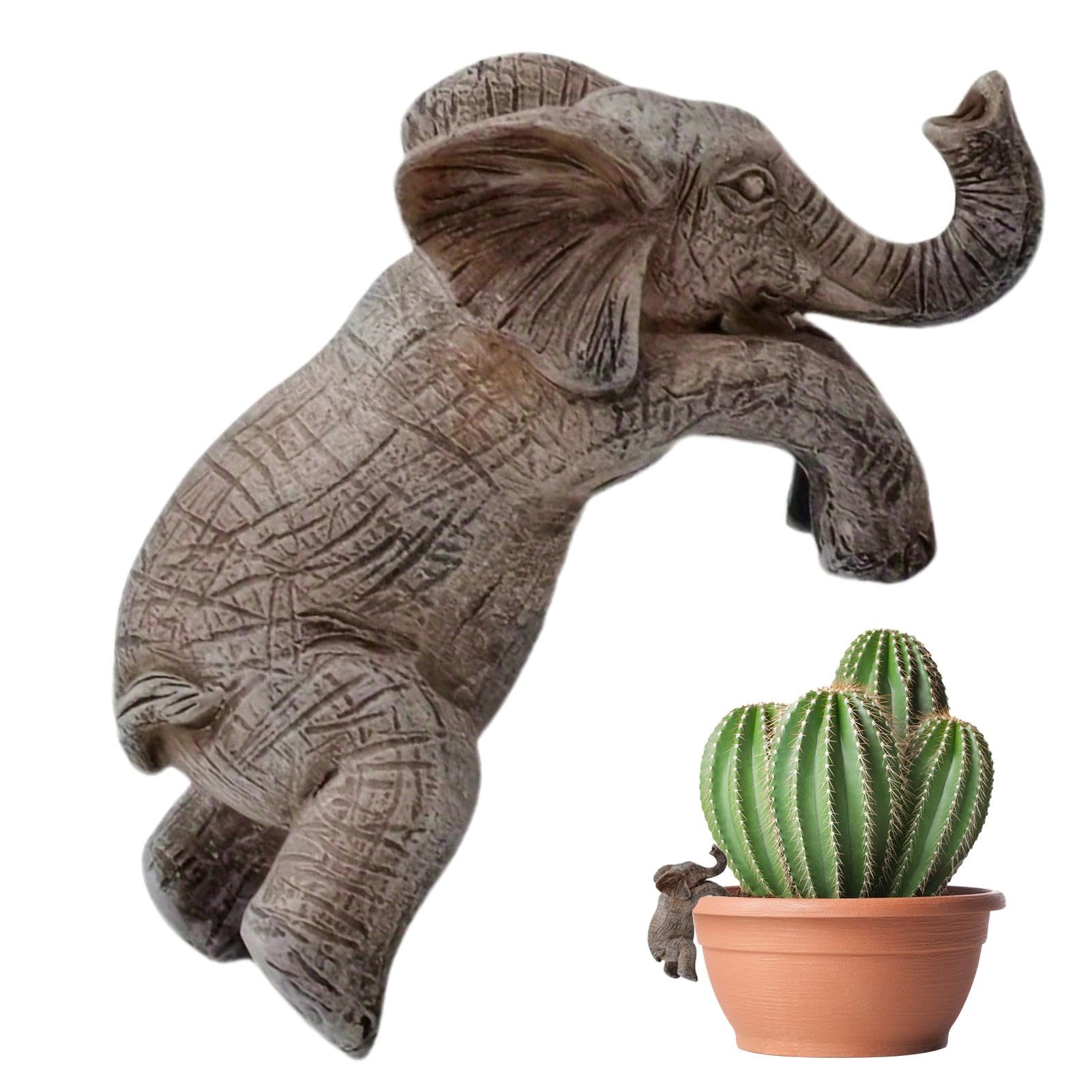 Higyee A Elephant Figure Plant Pot Hanger - Elephant Planter Edge Decor,Planter Pot Hanger Decorations For Balcony Garden, Flower Pots
