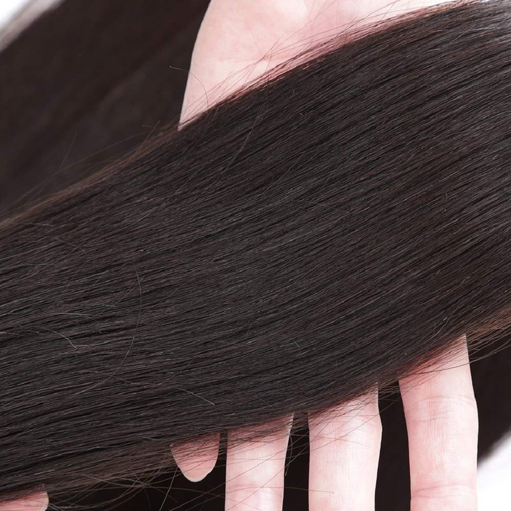 Tissage Brésilien Cheveux Humain 100% Unprocessed Vierges Raide Extension Noir 10 Pouces 210g