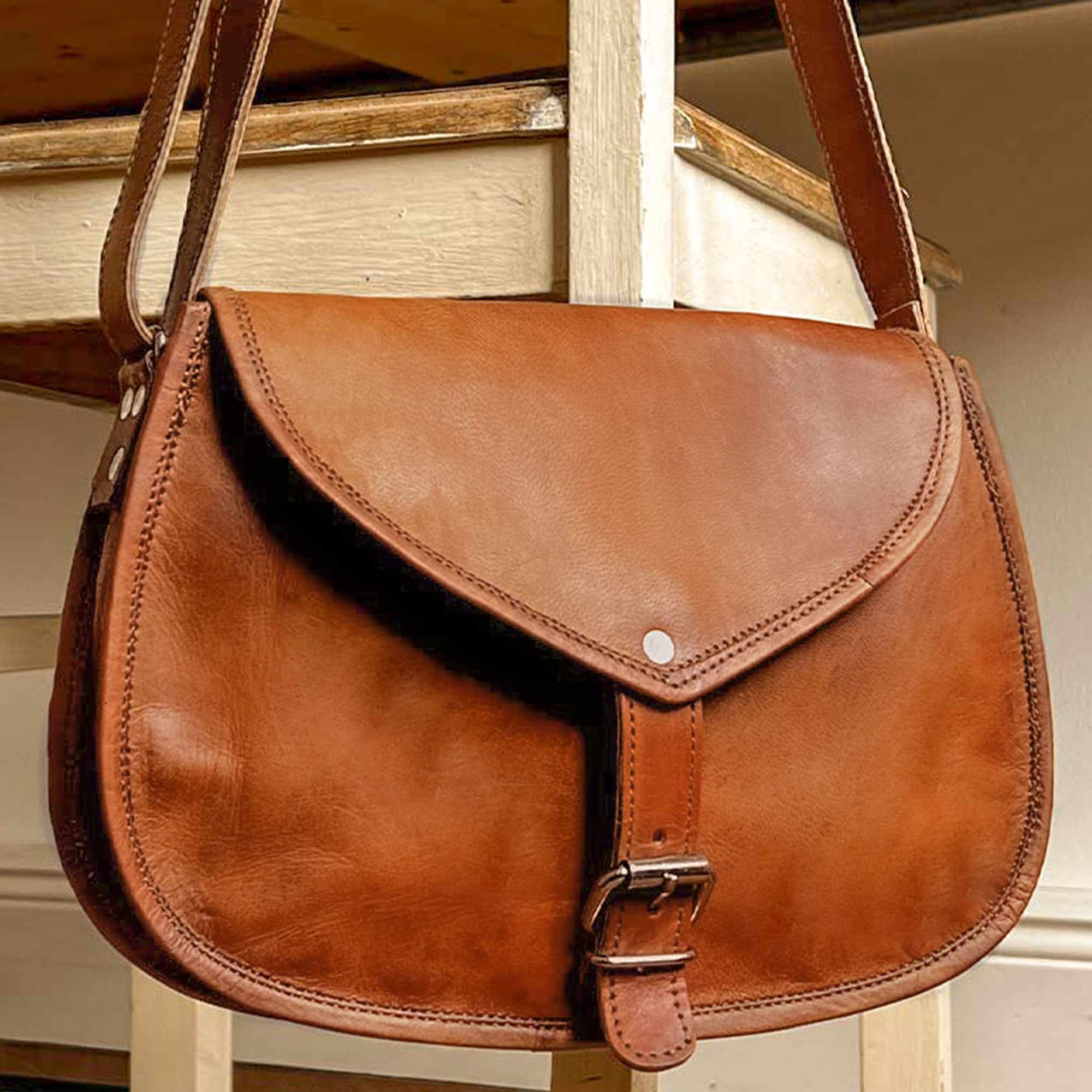 Gusti Bolso de cuero - Charleen Bolso bandolera de piel marrón