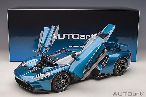 Miniatura 15 de Autoart 2017 Ford GT Liquid Blue Metallic 1/12 Modelo de coche
