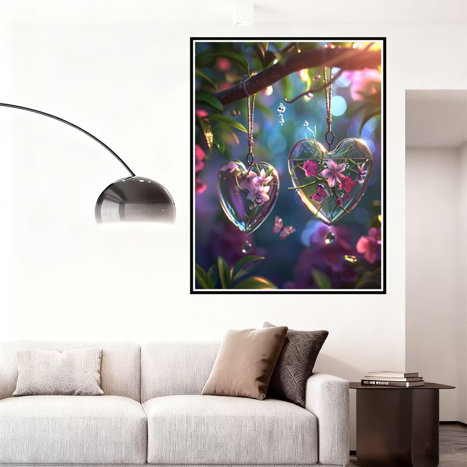 Diamentowe malowanie w kształcie serca Diamentowe malowanie, 5D Diamentowe rysunki DIY Dorosły, DIY Kryształ Diament Malarstwo Ścieg krzyżykowy, Prezent Kobieta Dziecko, Dekoracja domu 60x90cm