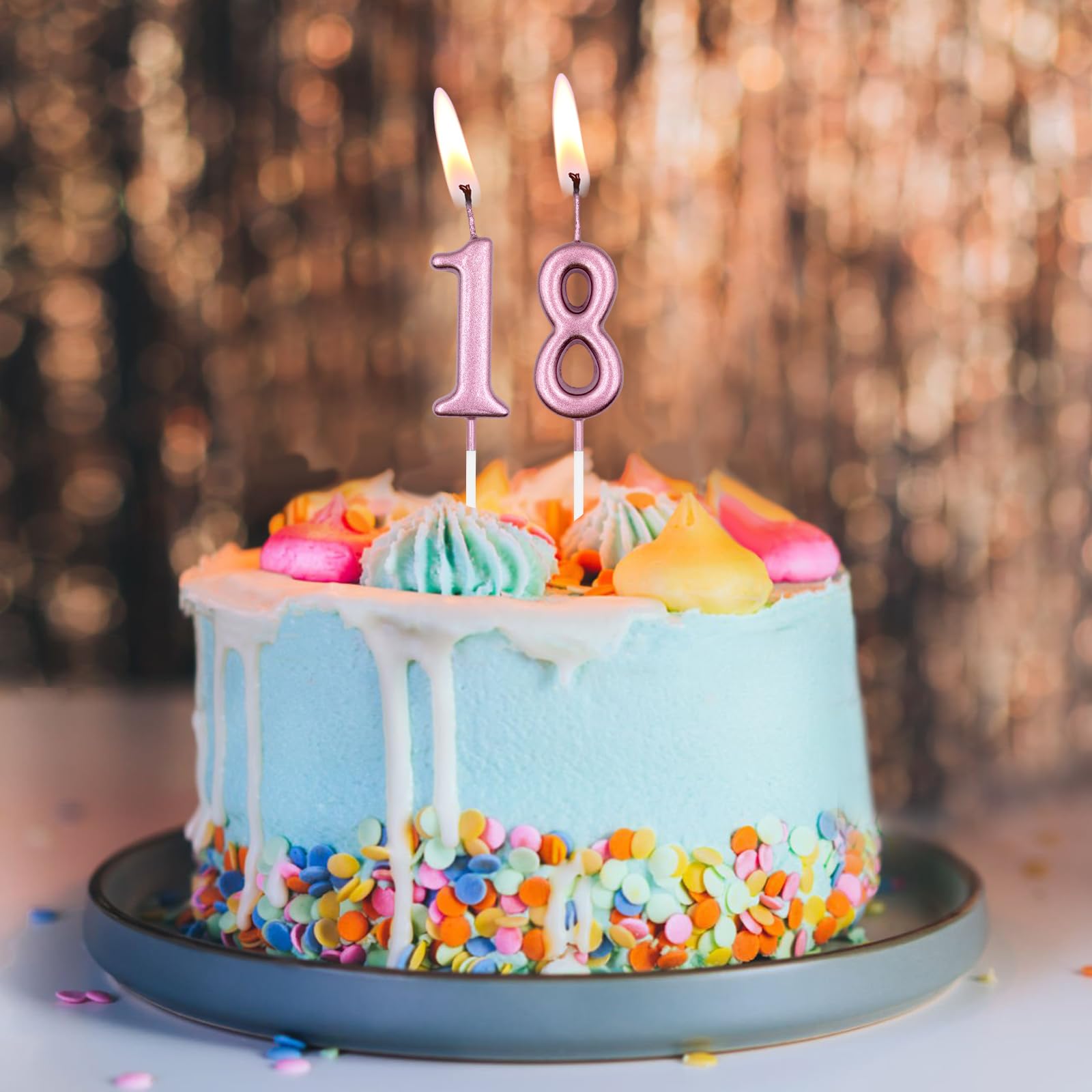 Amazon.co.jp: 38歳&83歳の誕生日キャンドル、ローズゴールド