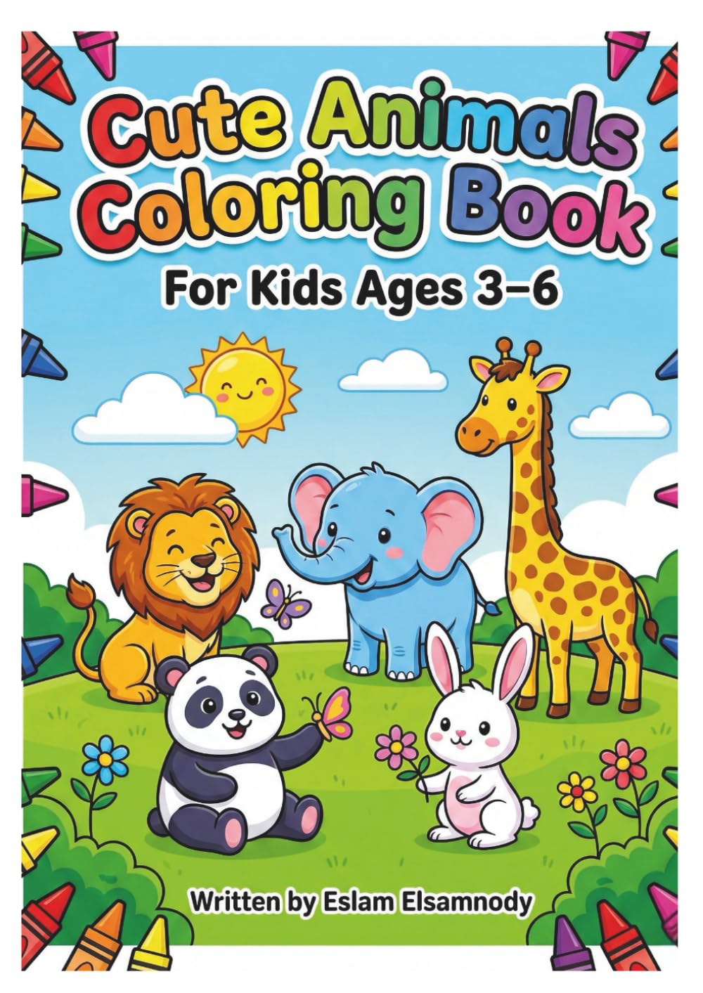 Cute Animals Coloring Book: For Kids Ages 3–6