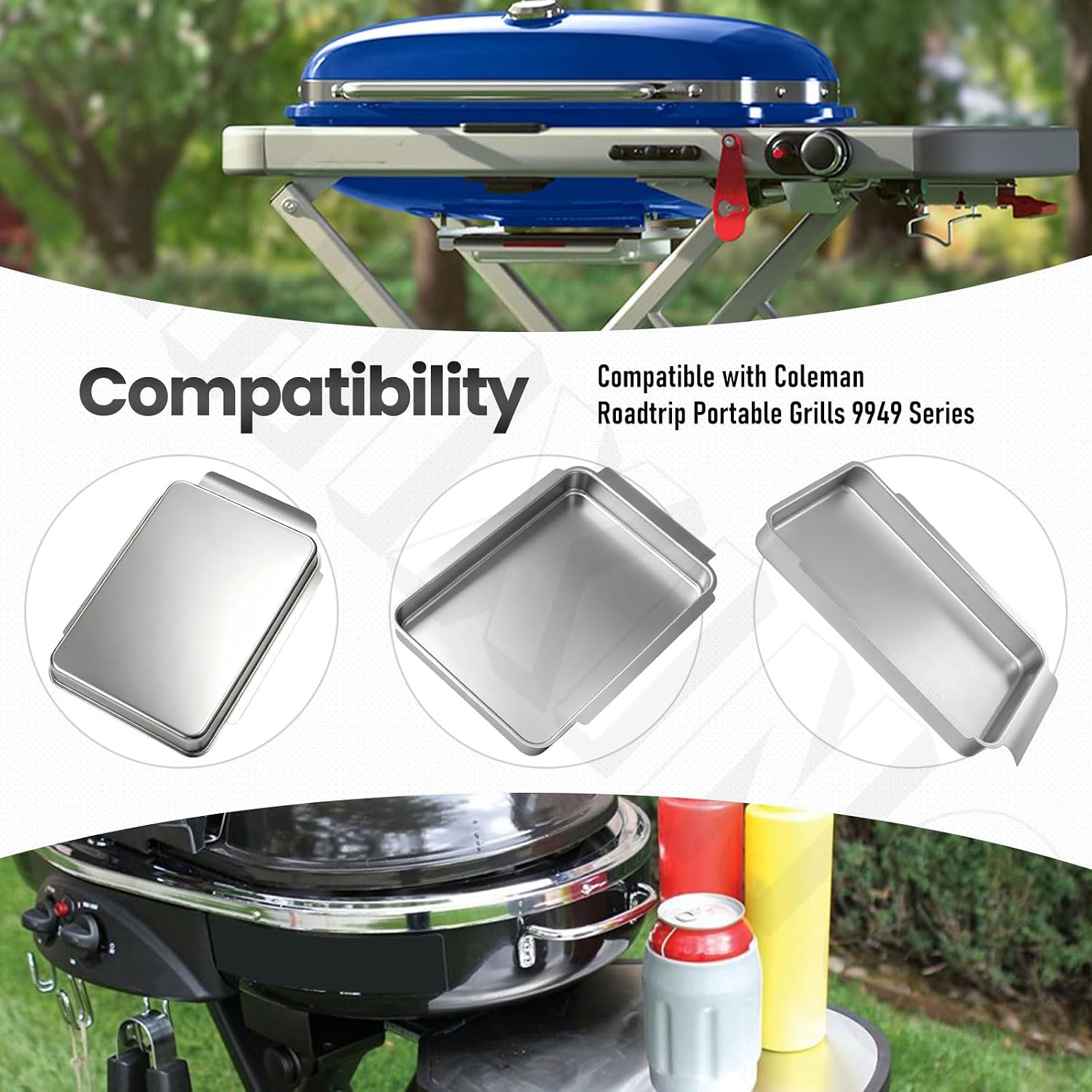 5010000747 Grease Drip Tray/Pan for Coleman Roadtrip 9949 Series Grills image 5