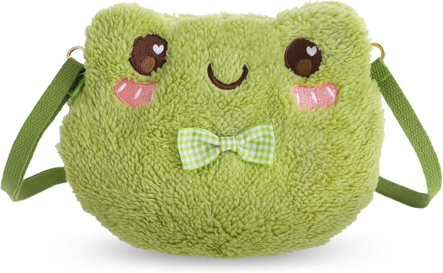 バッグ uou cute bag Amazon.com: Qianyu Green Frog Crossbody Bag Cute Plush Purse