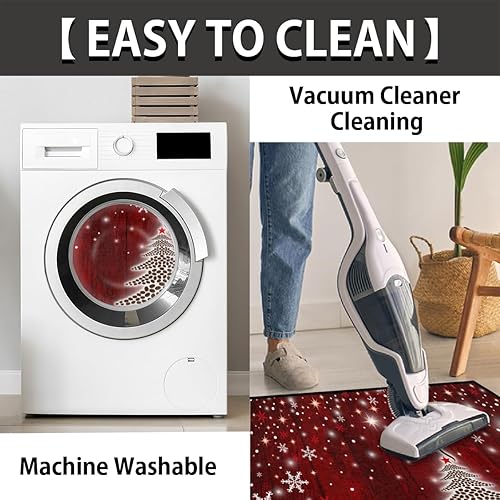 Miniatura 5 de Felpudos semicirculares para interiores, 36 x 24 pulgadas, tapete de puerta de entrada interior de Navidad, tapete para puerta delantera y trasera,