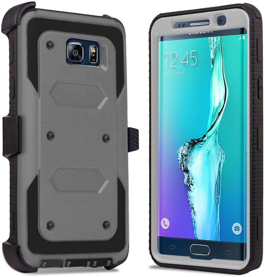 Samsung Galaxy S6 Edge Plus Case, BENTOBEN [Heavy Duty] Belt Clip Holster Case for Galaxy S6 Edge Plus + Rugged Dual Layyer Hybrid Protective Cover Case for Samsung Galaxy S6 Edge Plus (Gray/Black)