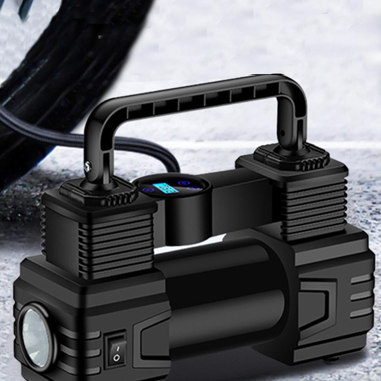Gonfiapneumatici Portatile Strumento Elettrico Gonfiapneumatici 12V | Pompa Per Biciclette Con Manometro Digitale Per Auto Bici Moto Camion Auto Ciclismo Campeggio Palloni Pallacanestro