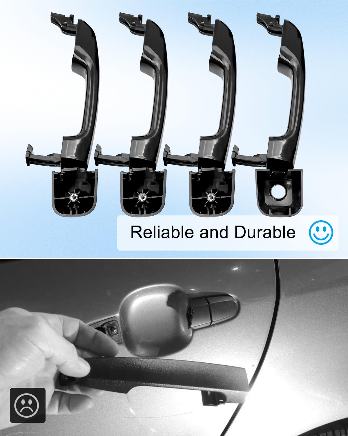 4 Pcs Exterior Door Handle Fit for Lexus GX460 Toyota 4Runner 2010-2020 Toyota Land Cruiser 2009-2020 Replace 69217-60150 69211-60090 69250-60030 Without Smart Entry, Black