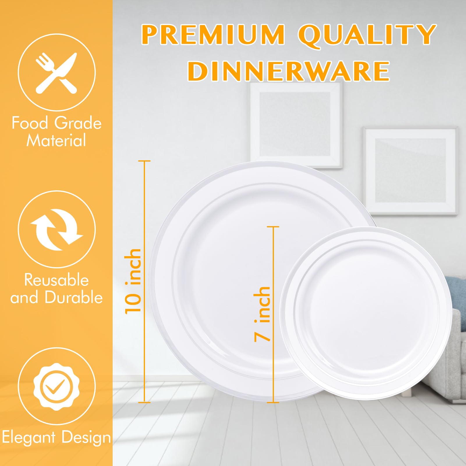 Disposable Silver Plates - 100 Pack -5