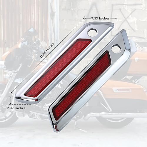 Miniatura 6 de Mocardine Cubiertas de cierre de alforja Harley, tapa exterior cromada, tapas de cierre de bisagra con elevadores de tapa de bolsa de alforja, kit