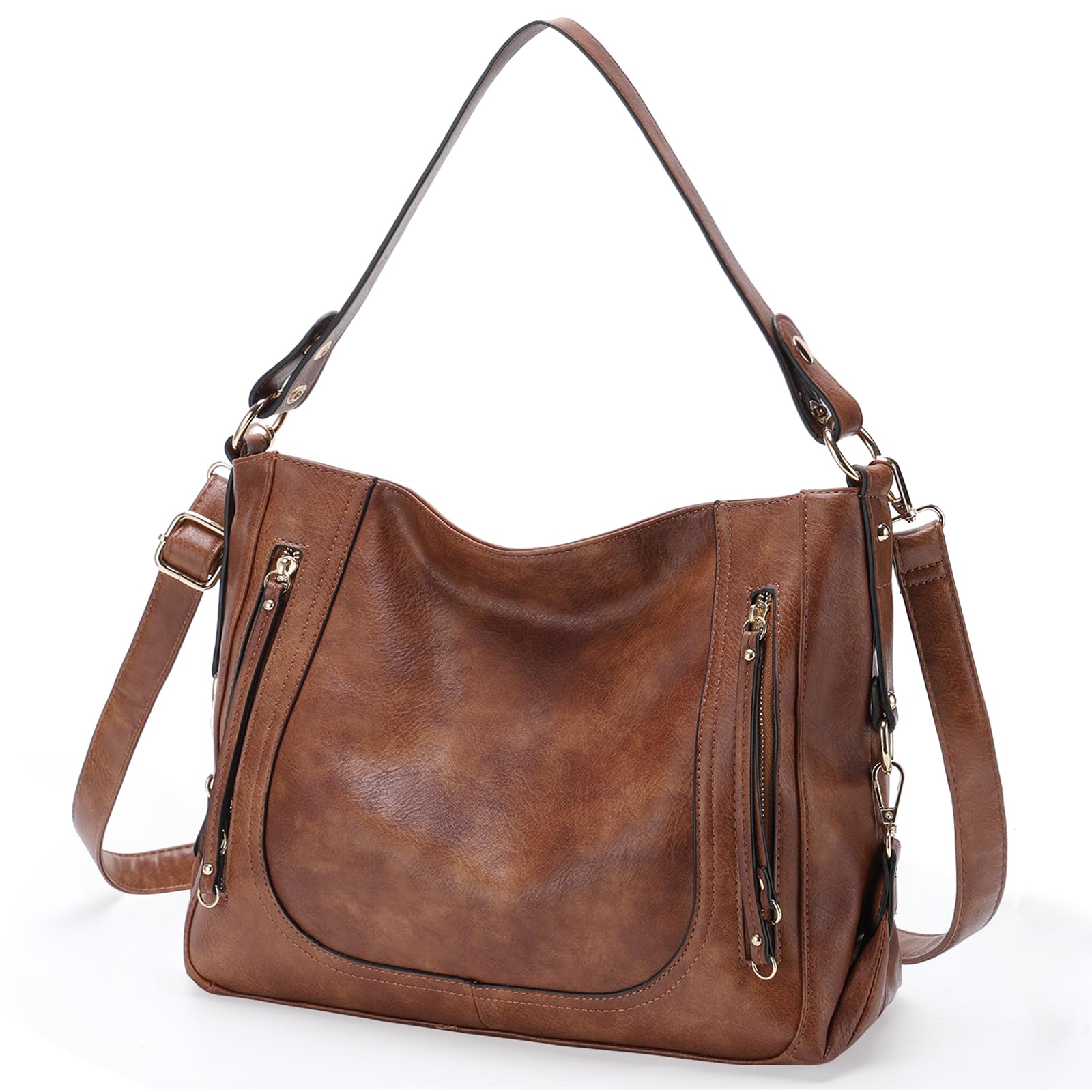 Damen Umhängetasche Aus PU Leder – Vintage Shopper Mit Großer Kapazität & Kleiner Geldbörse