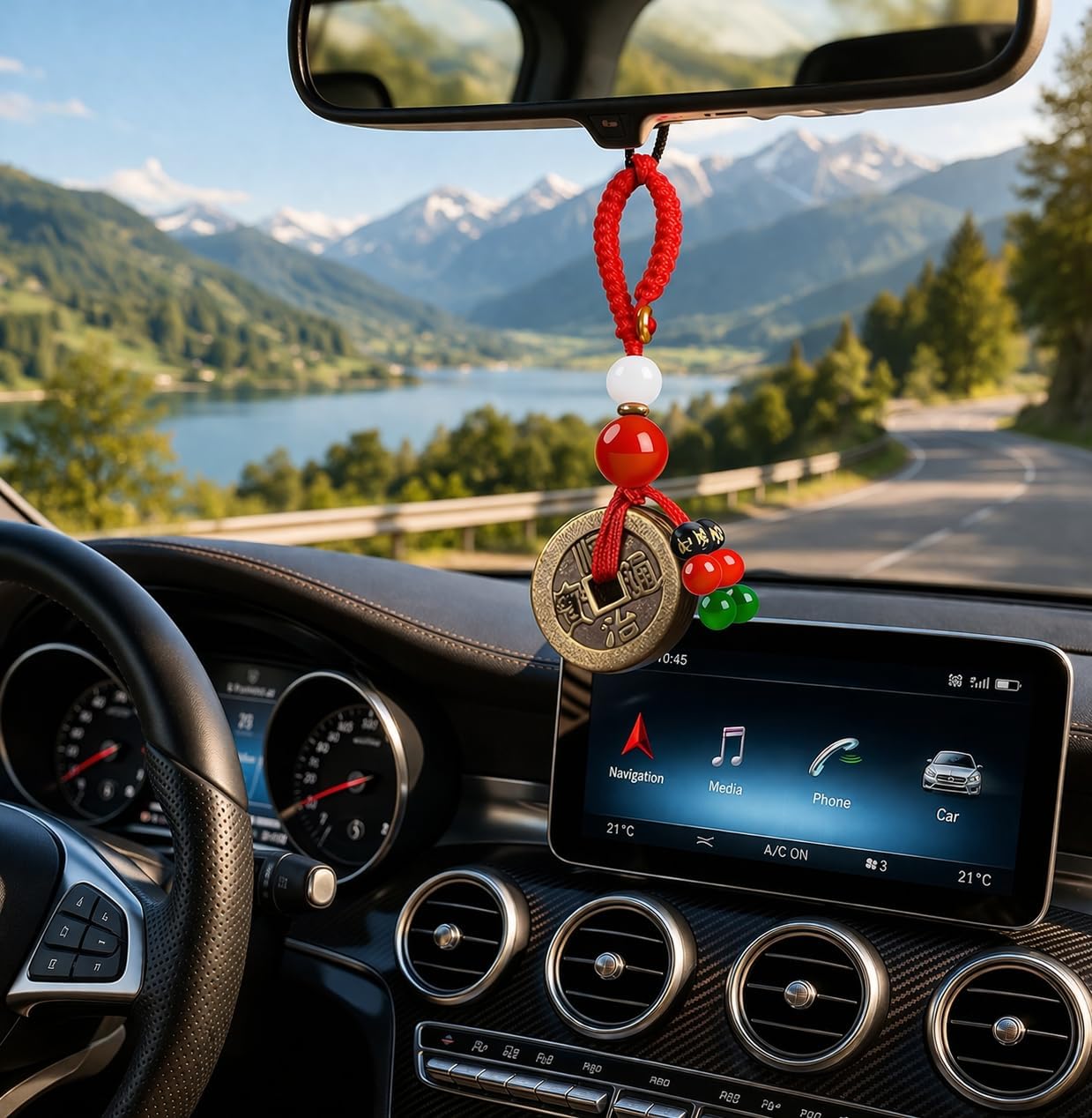 Feng Shui Coins for Good Luck with Chinese Five Emperors Money for Wealth and Success, i Ching Coins for Home, Car, Keychain Decoration