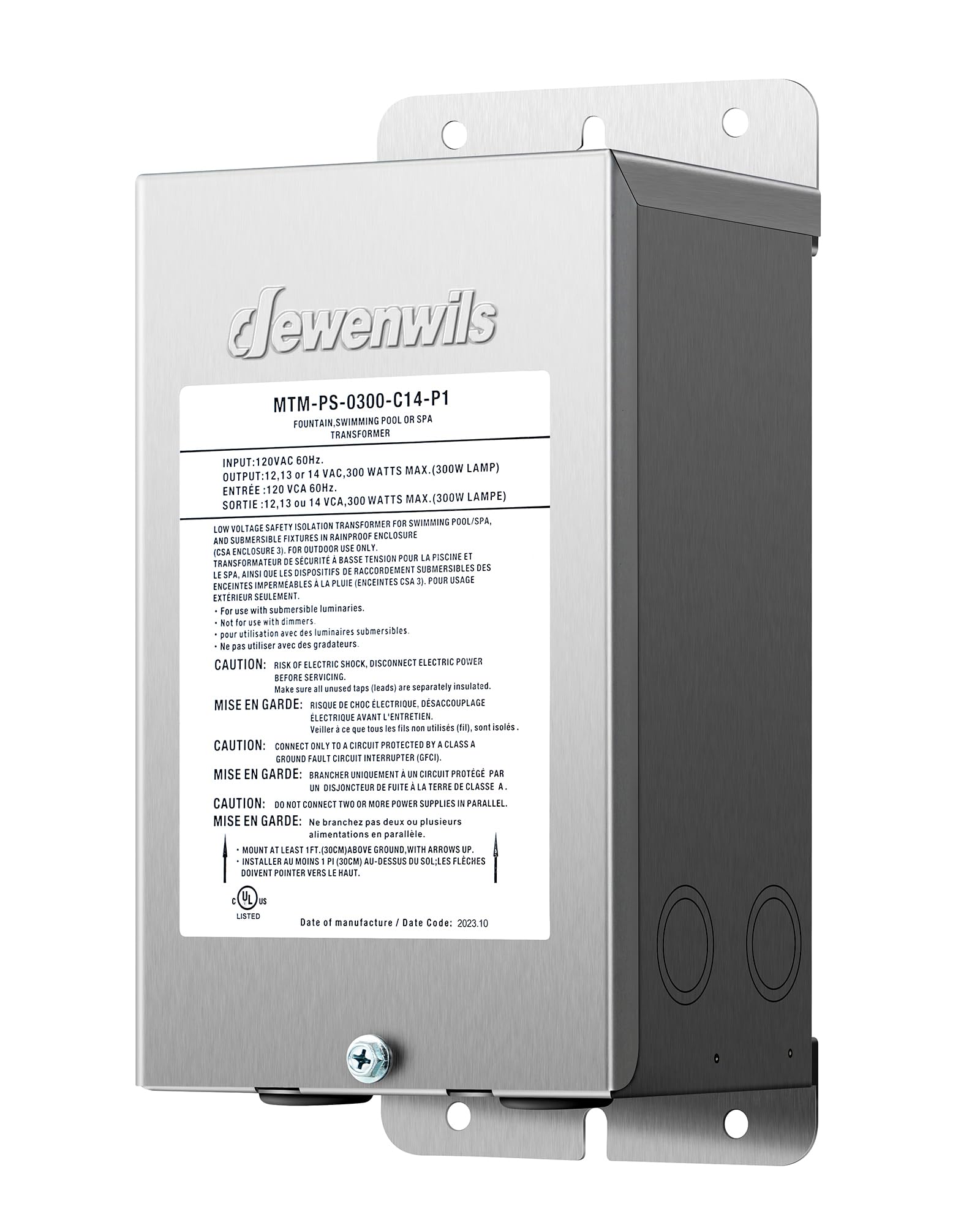 Photo 1 of DEWENWILS 300W Low Voltage Pool Light Transformer, 120V AC to 12V/13V/14V AC, Multi-tap Safety Transformer for Pool Lighting, Spa, Underwater Fountain Lights, Outdoor Landscape Lights, UL Listed