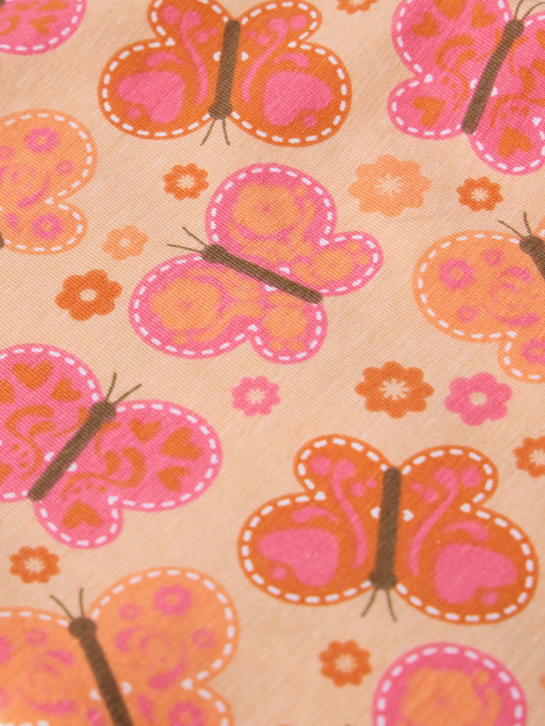 The Souled Store Flutter Girls - Leggings in cotone con stampa su tutta la superficie, vestibilità regolare, colore: arancione (2-8 anni)