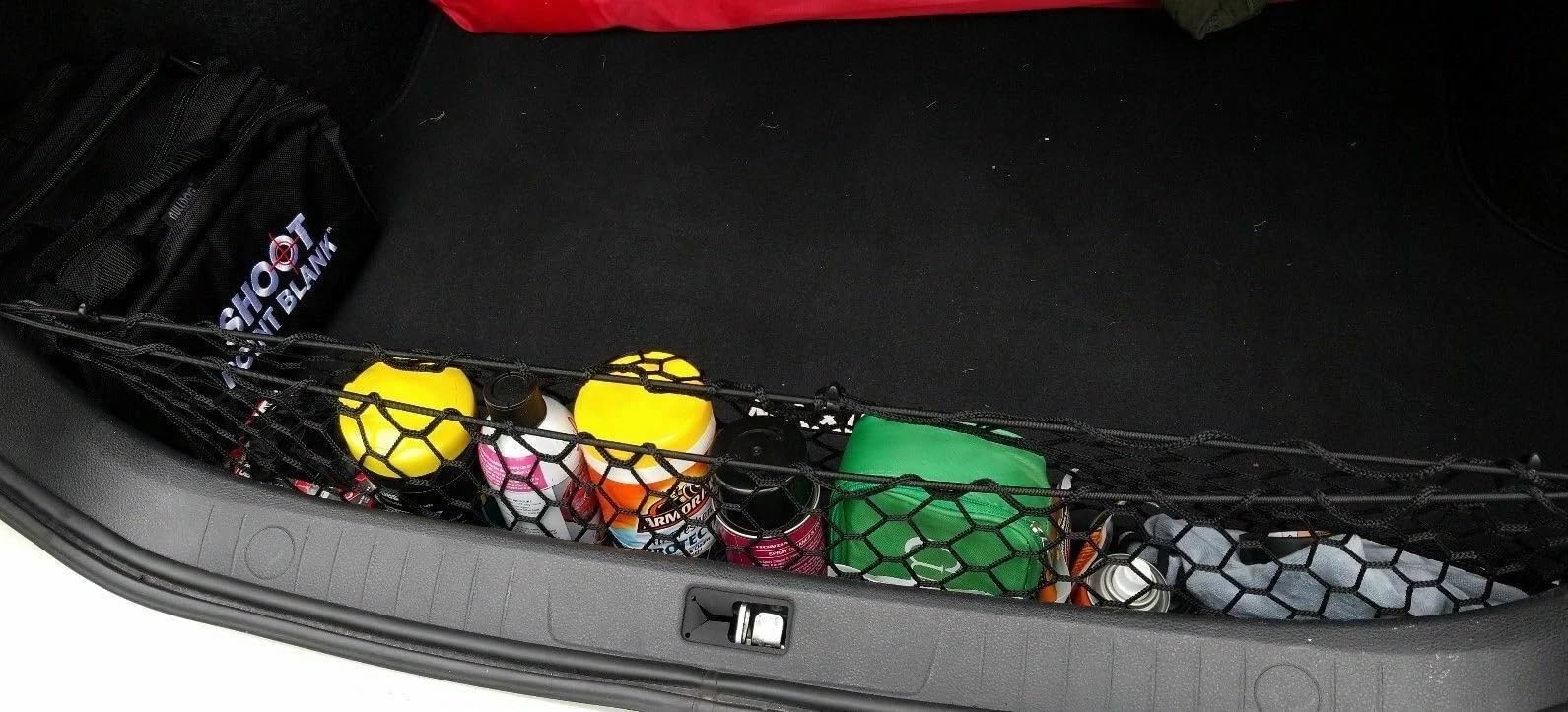 EACCESSORIES EA Rear Trunk Organizer Cargo Net for Nissan Maxima 2009-2023 – Envelope Style Cargo Net for Sedan – Premium Mesh Car Trunk Organizer