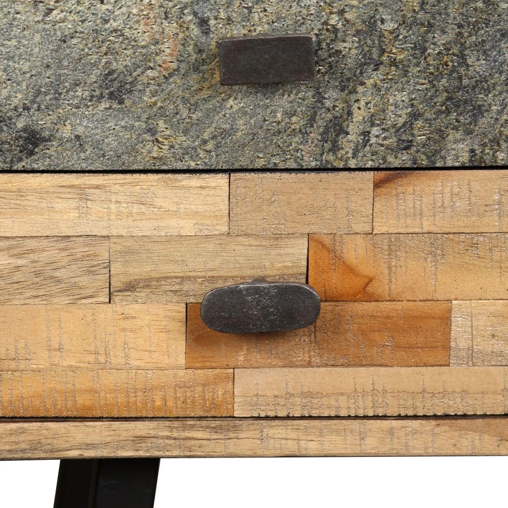 Tavolo Soggiorno Scrivania Salvaspazio Banco Da Lavoro Tavolo Consolle Scrivania in Legno Massello di Teak di Recupero 110x50x76 cm per Camera Da Letto Studio Soggiorno Sala Studio