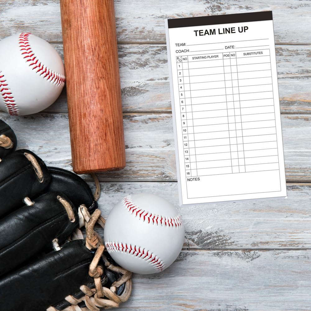 Snapklik.com : (2-Pack) Baseball/Softball Lineup Cards, 4 Part ...
