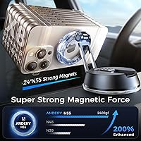 Vista 5 de NeverFall - Soporte de teléfono de coche para MagSafe [78+LBS Ultra Grip Potencia magnética de 2400 gf] Soporte de teléfono celular plegable