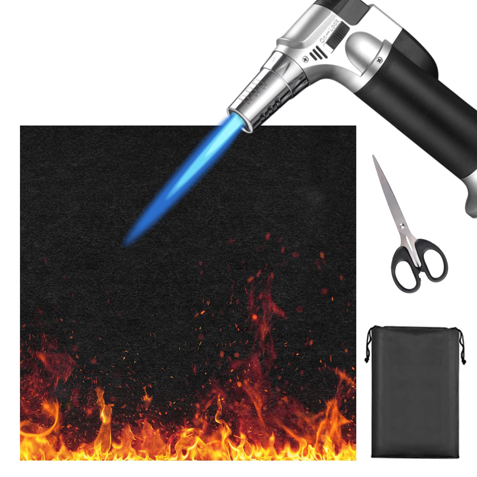 Tapis Anti Feu Réutilisable 60x60cm MHMondawn - Protection Barbecue Et Sol - Épaisseur 5mm