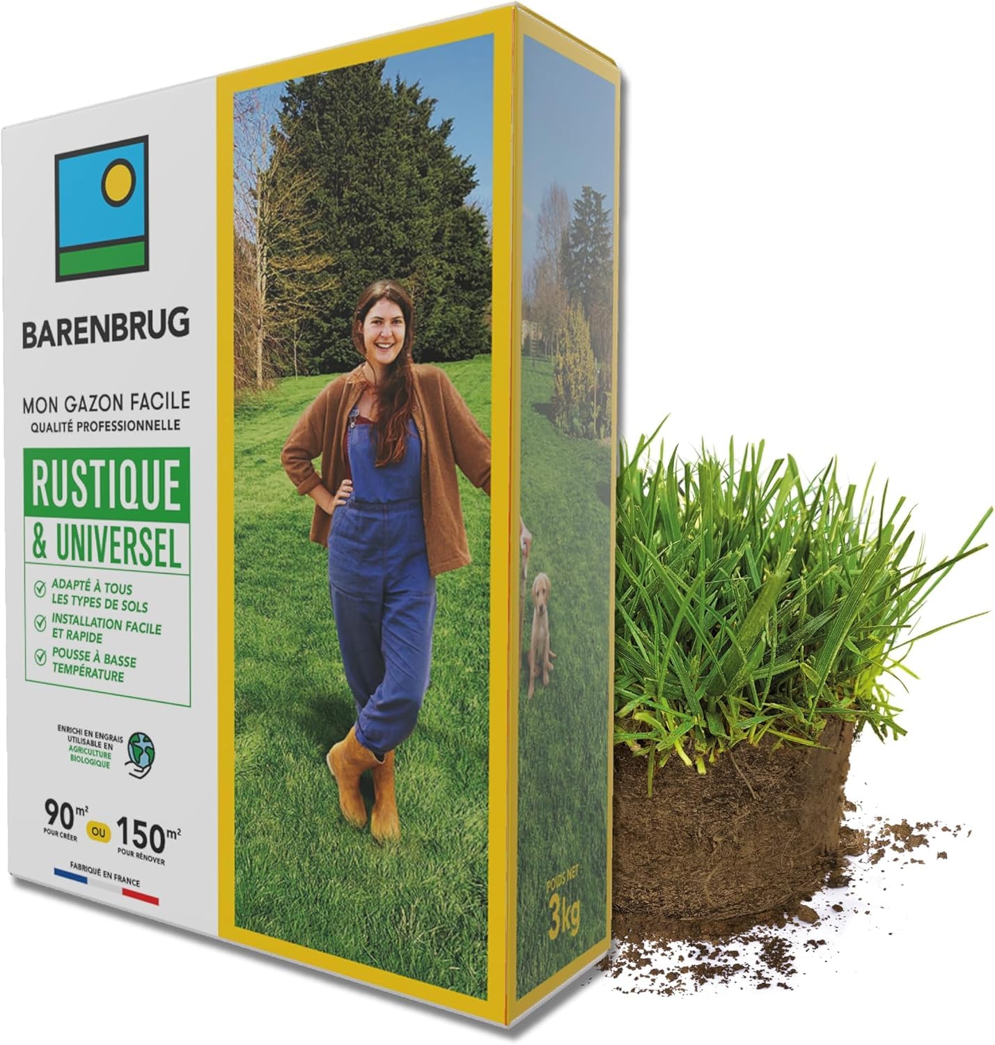 Césped para todo tipo de suelos Barenbrug ideal para jardines familiares de 3 Kg