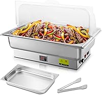 Vista 15 de Juego de Platos de Roce Eléctrico THXSUN, Juego de Platos de Roce Eléctrico de 3 x 3QT con Perilla Giratoria y Temperatura Ajustable, Servidores